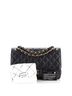 Chanel 100% Leather Black Vintage Classic Double Flap Bag Quilted Caviar Jumbo One size - photo 4