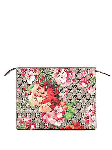 Gucci Toiletry Pouch Blooms Print GG Coated Canvas Large (view 1)