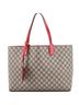 Gucci 100% Coatead Canvas Brown Reversible Tote GG Print Leather Medium One size - photo 1