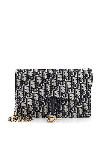 Christian Dior Saddle Chain Clutch Oblique Canvas (view 1)