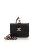 Chanel Black CC Pearl Coin Card Holder with Chain Quilted Caviar One size - photo 1