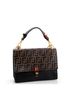 Fendi 100% Leather Black Kan I Bag Zucca Embossed Leather Medium One size - photo 3