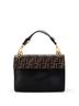 Fendi 100% Leather Black Kan I Bag Zucca Embossed Leather Medium One size - photo 4