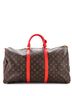 Louis Vuitton Red Brown Keepall Bandouliere Bag Monogram Canvas with Coquelicot Leather Trim 50 One size - photo 4