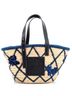 Loewe 100% Raffia Tan Blue Basket Tote Embroidered Raffia Medium One size - photo 1