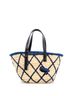 Loewe 100% Raffia Tan Blue Basket Tote Embroidered Raffia Medium One size - photo 4