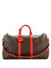 Louis Vuitton Brown Red Keepall Bandouliere Bag Monogram Canvas with Coquelicot Leather Trim 50 One size - photo 1