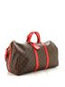 Louis Vuitton Brown Red Keepall Bandouliere Bag Monogram Canvas with Coquelicot Leather Trim 50 One size - photo 3