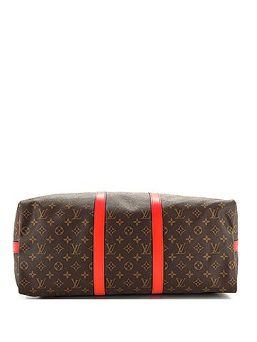 Louis Vuitton Keepall Bandouliere Bag Monogram Canvas with Coquelicot Leather Trim 50 (view 2)