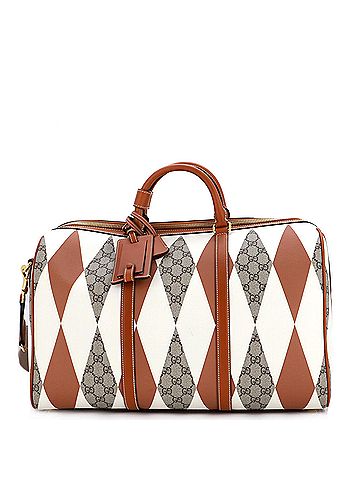 Gucci Convertible Duffle Bag Rhombus GG Coated Canvas with Leather Large (view 1)