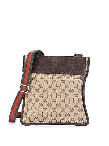 Gucci Web Strap Zip Messenger Bag GG Canvas Small (view 1)