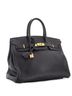Hermès 100% Leather Blue Birkin Handbag Blue Togo with Gold Hardware 35 One size - photo 4