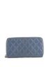 Chanel 100% Leather Blue Zip Around Wallet Quilted Caviar Long One size - photo 1