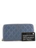 Chanel 100% Leather Blue Zip Around Wallet Quilted Caviar Long One size - photo 3