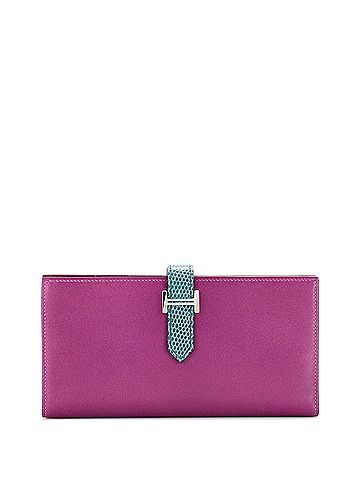 Hermès Bearn Wallet Tadelakt with Lizard Long (view 1)