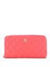 Chanel 100% Leather Pink Zip Around Wallet Quilted Caviar Long One size - photo 1