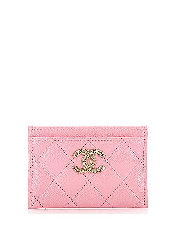 Chanel Textured CC Card Holder Quilted Caviar (view 1)