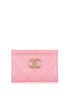 Chanel 100% Leather Pink Textured CC Card Holder Quilted Caviar One size - photo 1