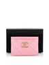 Chanel 100% Leather Pink Textured CC Card Holder Quilted Caviar One size - photo 3
