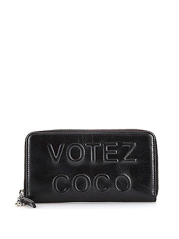 Chanel Votez Coco Zip Around Wallet Embossed Leather (view 1)