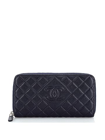 Chanel Zip Around Wallet Quilted Caviar Long (view 1)