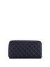 Chanel 100% Leather Blue Zip Around Wallet Quilted Caviar Long One size - photo 4