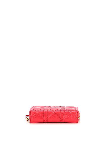 Christian Dior Caro Zipped Wallet Cannage Quilt Grained Calfskin Compact (view 2)