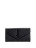 Saint Laurent 100% Leather Black Classic Monogram Flap Wallet Matelasse Chevron Leather Large One size - photo 1