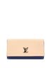 Louis Vuitton 100% Leather Tan Blue Lockme II Wallet Calfskin One size - photo 1