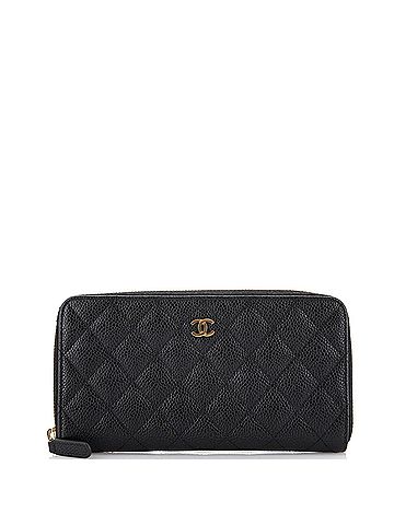 Chanel Zip Around Wallet Quilted Caviar Long (view 1)