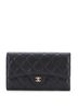 Chanel 100% Leather Black Trifold Classic Flap Wallet Quilted Caviar Long One size - photo 1