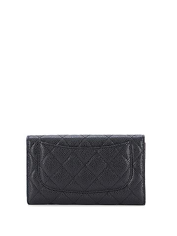 Chanel Trifold Classic Flap Wallet Quilted Caviar Long (view 2)