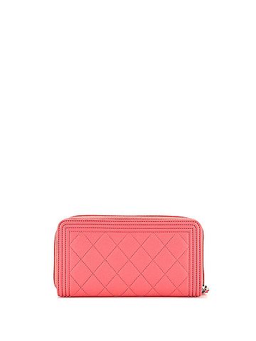 Chanel Boy Zip Around Wallet Quilted Caviar Long (view 2)
