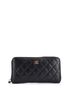 Chanel 100% Leather Black Zip Around Wallet Quilted Caviar Long One size - photo 1