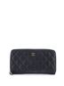Chanel 100% Leather Black Zip Around Wallet Quilted Caviar Long One size - photo 1