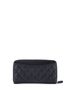Chanel 100% Leather Black Zip Around Wallet Quilted Caviar Long One size - photo 2