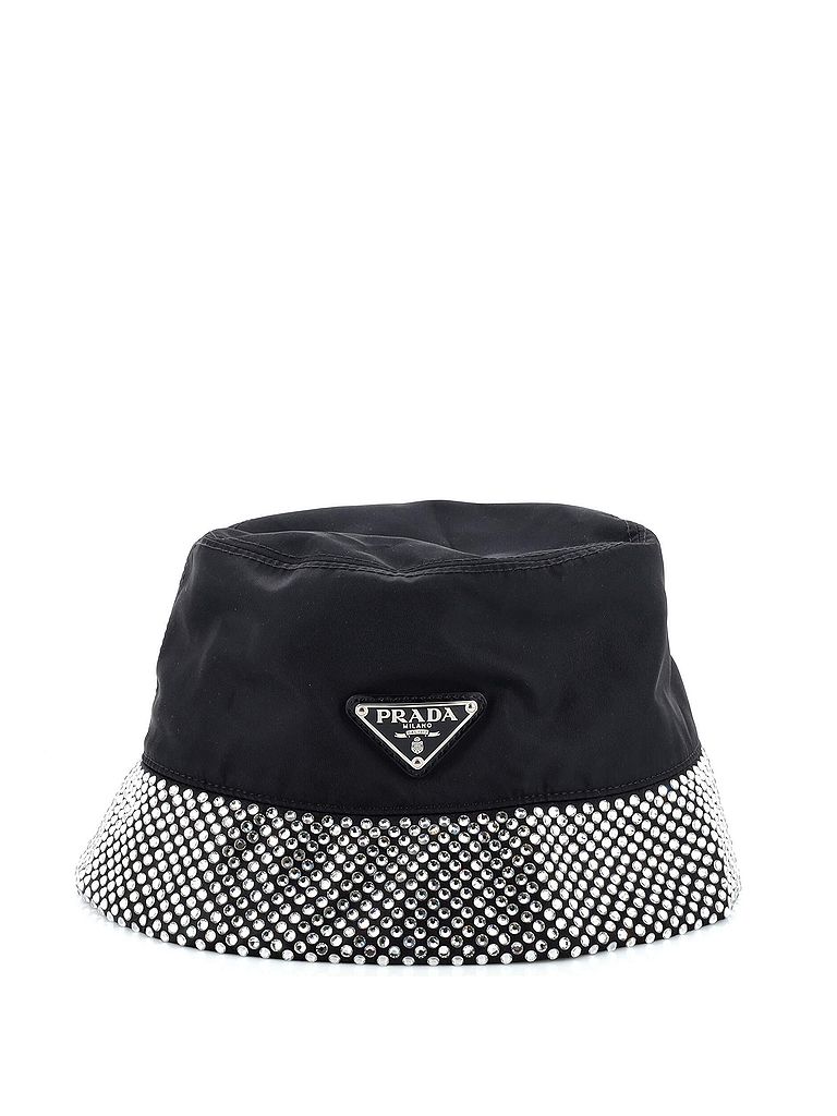 Prada 100% Nylon Black Bucket Hat Crystal Embellished Re-Nylon One size - photo 1