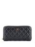 Chanel 100% Leather Black Zip Around Wallet Quilted Lambskin Long One size - photo 1