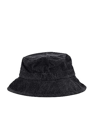 Chanel Logo Letters Bucket Hat Embroidered Denim (view 1)