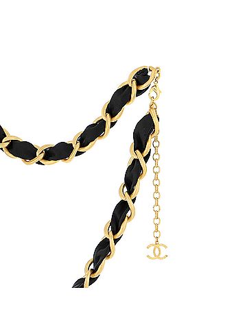 Chanel CHA-NEL Logo Belt Metal and Leather (view 2)