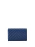 Chanel 100% Leather Blue CC Gusset Classic Flap Wallet Chevron Caviar Medium One size - photo 2