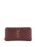 Saint Laurent 100% Leather Red Classic Monogram Zip Around Wallet Matelasse Chevron Leather One size - photo 1