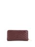 Saint Laurent 100% Leather Red Classic Monogram Zip Around Wallet Matelasse Chevron Leather One size - photo 4
