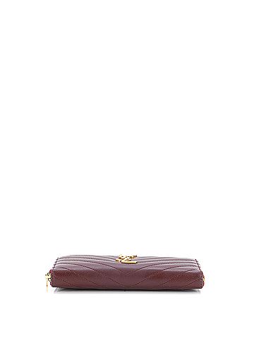 Saint Laurent Classic Monogram Zip Around Wallet Matelasse Chevron Leather (view 2)