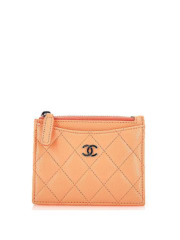 Chanel CC Zip Card Holder Quilted Caviar (view 1)
