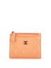 Chanel 100% Leather Orange CC Zip Card Holder Quilted Caviar One size - photo 1