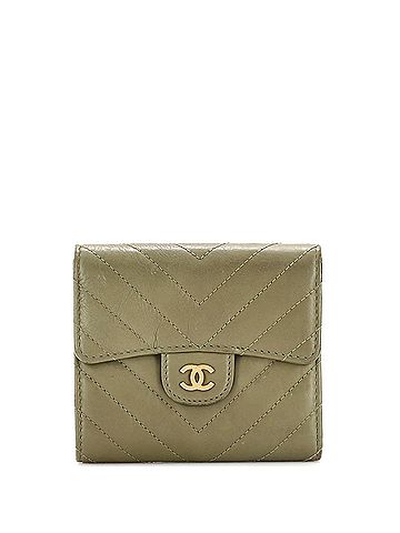 Chanel CC Compact Classic Flap Wallet Chevron Lambskin (view 1)