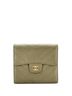 Chanel 100% Leather Green CC Compact Classic Flap Wallet Chevron Lambskin One size - photo 1