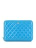 Chanel 100% Patent Leather Blue Travel Organizer Wallet Quilted Patent One size - photo 1