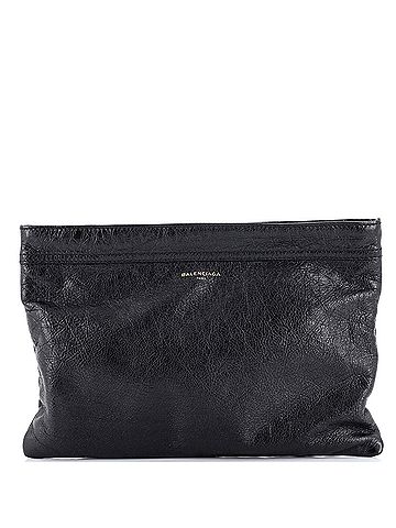 Balenciaga Classic Logo Zip Pouch Leather Medium (view 1)
